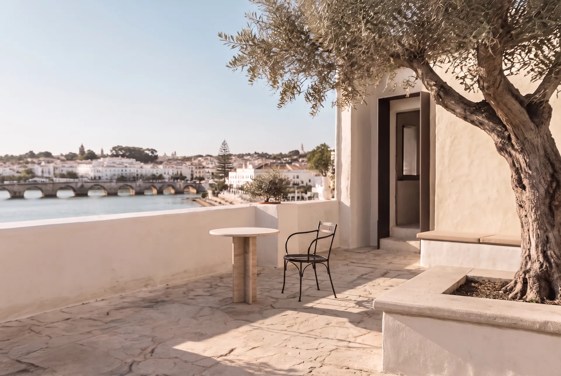 Café terrace overlooking Tavira
